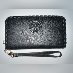 Tory Burch Black Leather Wristlet